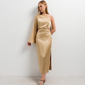 VESTIDO MIDI ASIMETRICO