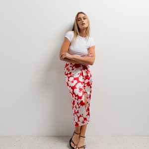 FALDA MIDI ESTAMPADA