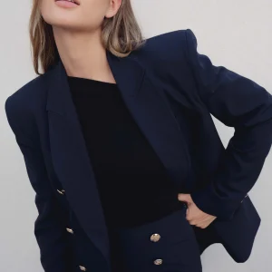 BLAZER CRUZADA BOTONES DORADOS